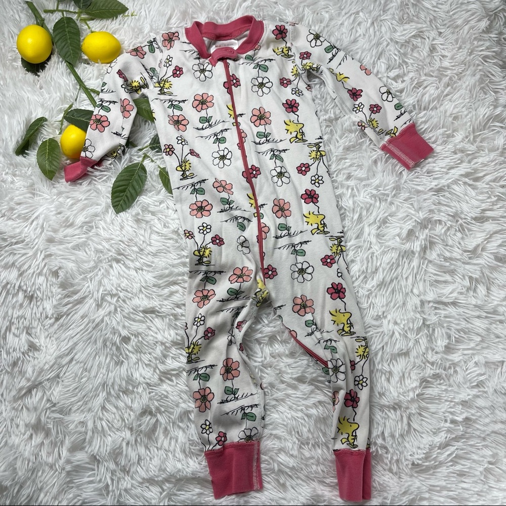 Hanna Andersson Snoopy Floral Pajamas 80 Size 18-24 months